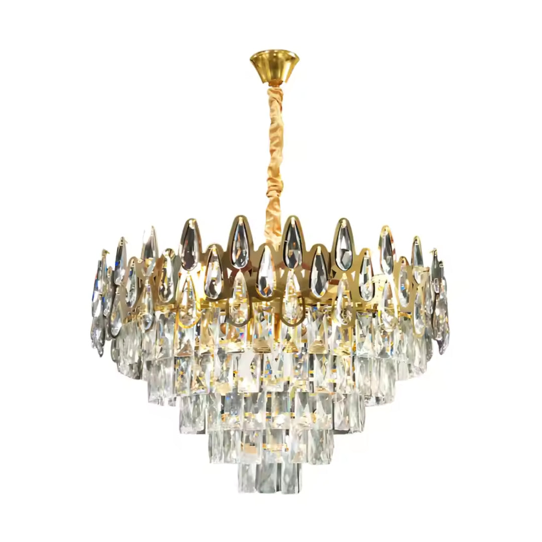 Crystal πολυέλαιος Alhambra Eleganza 8x E14, διάμετρος 49cm, γυαλιστερό χρυσό, ρυθμιζόμενο ύψος