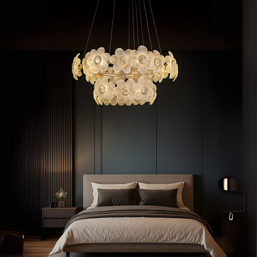 Crystal Chandelier Cadenza Largo, 33x E14, Διάμετρος 76cm, Ρυθμιζόμενο Ύψος, Χρυσός