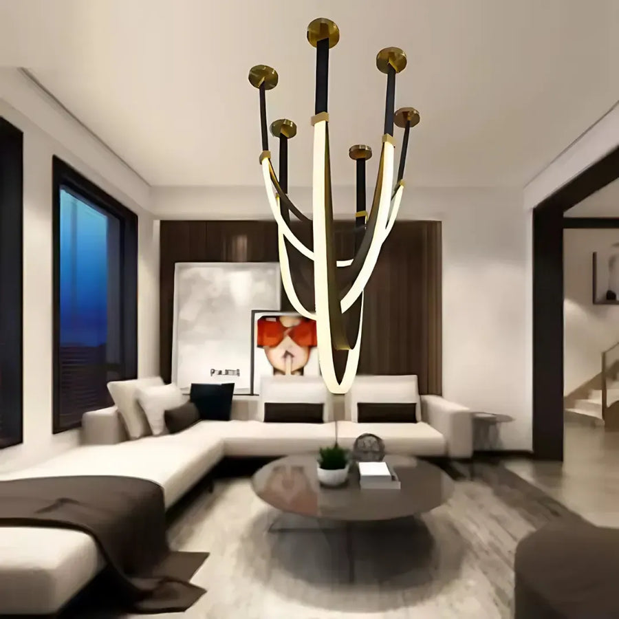 Μοντέρνος Πολυέλαιος, LED, ARIA Largo, 31W, Ζεστό φως, Μαύρο