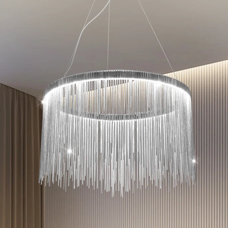 Κρεμαστός πολυέλαιος LED με τηλεχειριστήριο ILLUMINA MAGNUS, 32W, Κρύο/Ζεστό/Ουδέτερο φως, Ρυθμιζόμενο, Γυαλιστερό Chrome