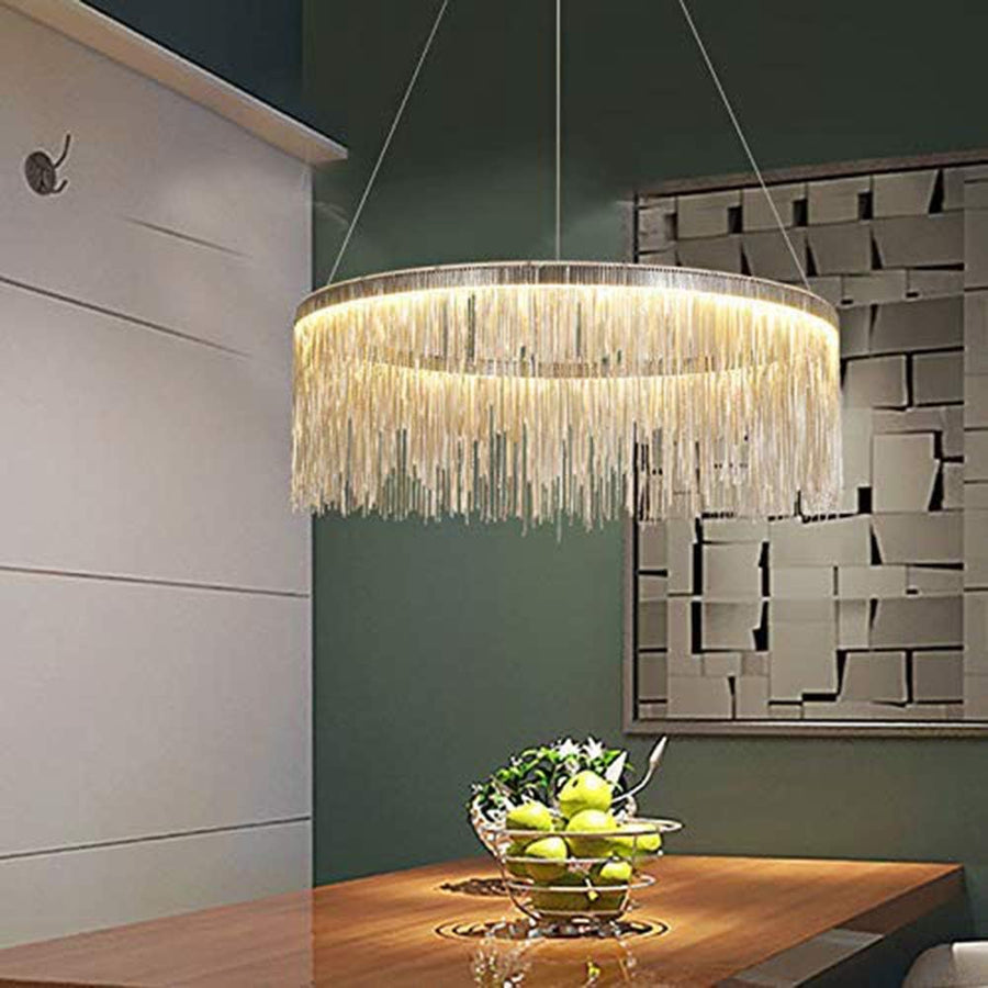 Κρεμαστός πολυέλαιος LED με τηλεχειριστήριο ILLUMINA MAGNUS, 32W, Κρύο/Ζεστό/Ουδέτερο φως, Ρυθμιζόμενο, Γυαλιστερό Chrome