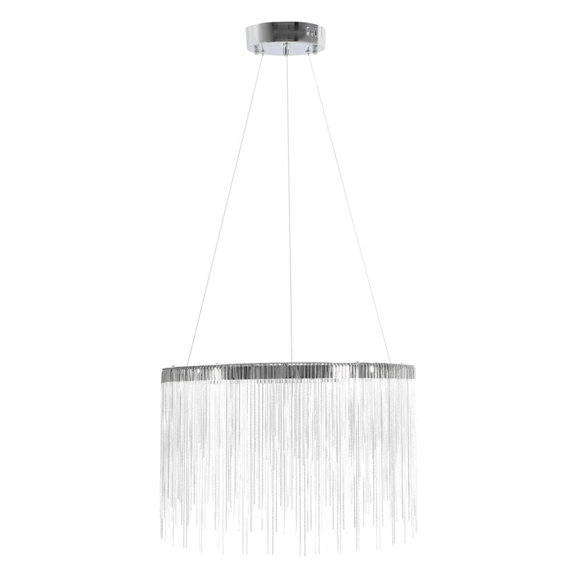 Κρεμαστός πολυέλαιος LED με τηλεχειριστήριο ILLUMINA MAGNUS, 32W, Κρύο/Ζεστό/Ουδέτερο φως, Ρυθμιζόμενο, Γυαλιστερό Chrome