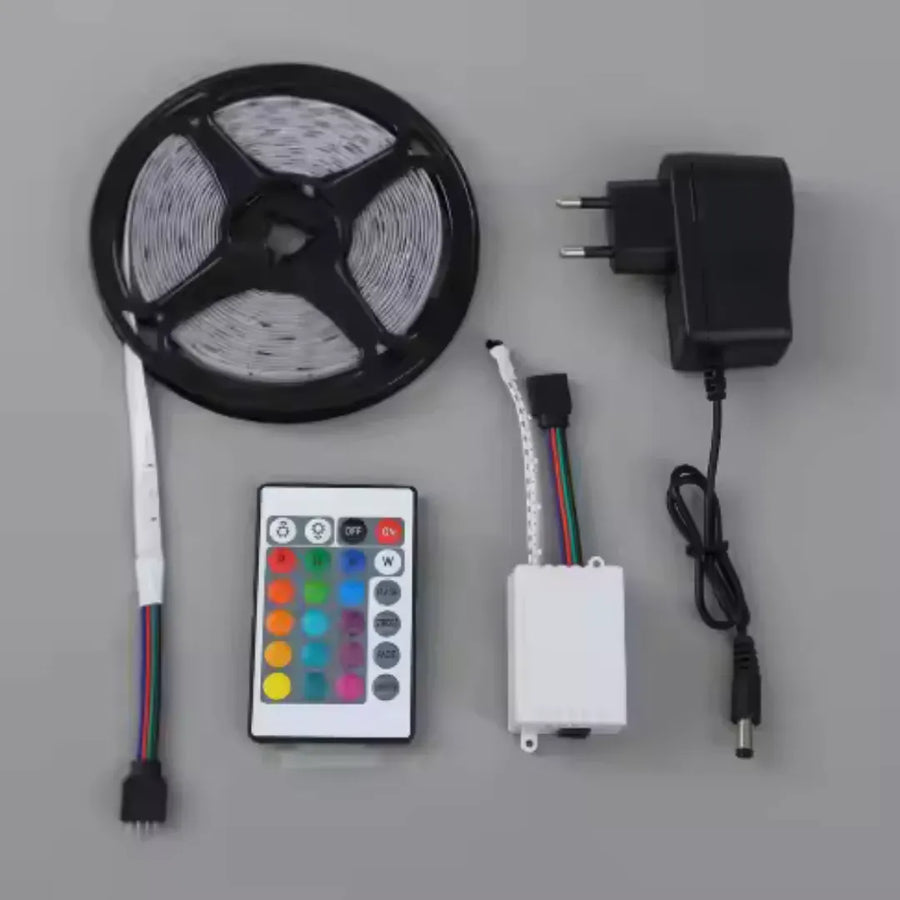 LED Strip Kit 2835 με τηλεχειριστήριο, RGB, 10W/m, 5m, IP44