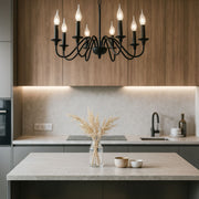 Crystal πολυέλαιο Oliveto 8xe14, διάμετρο 92cm, μαύρο, ρυθμιζόμενο ύψος