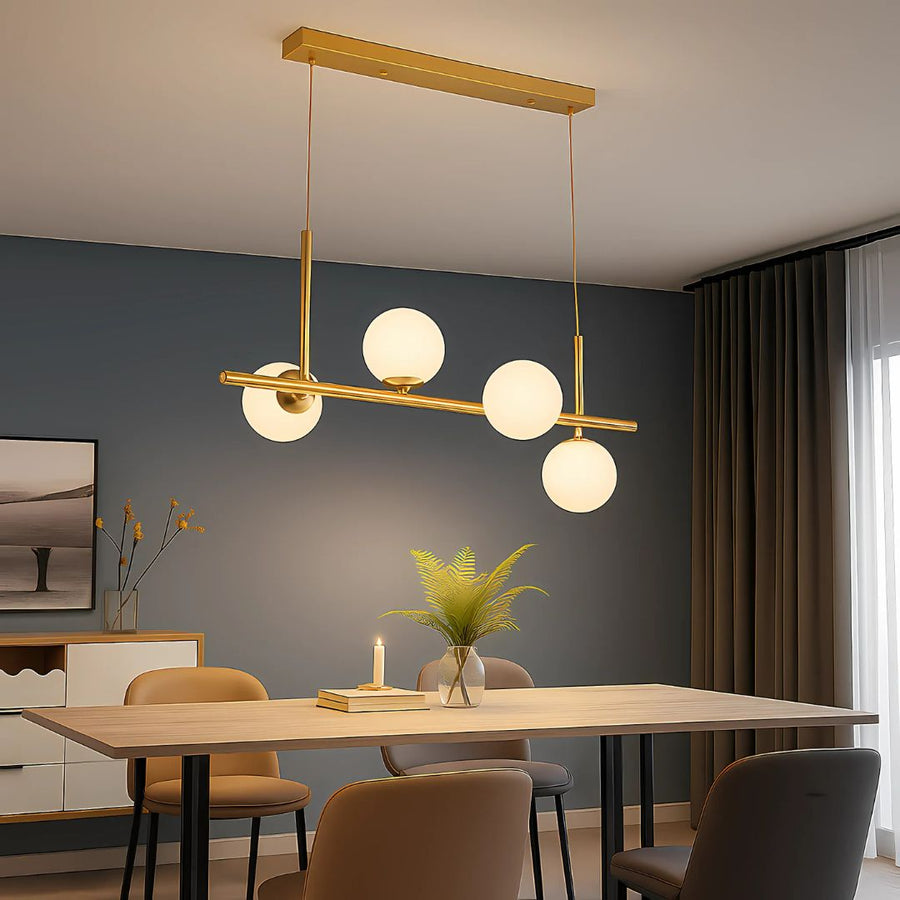 Πολυέλαιος μοντέρνος λαμπτήρας LOFT Pavilion, 4x G9, Χρυσός, Μέταλλο, Ρυθμιζόμενο ύψος