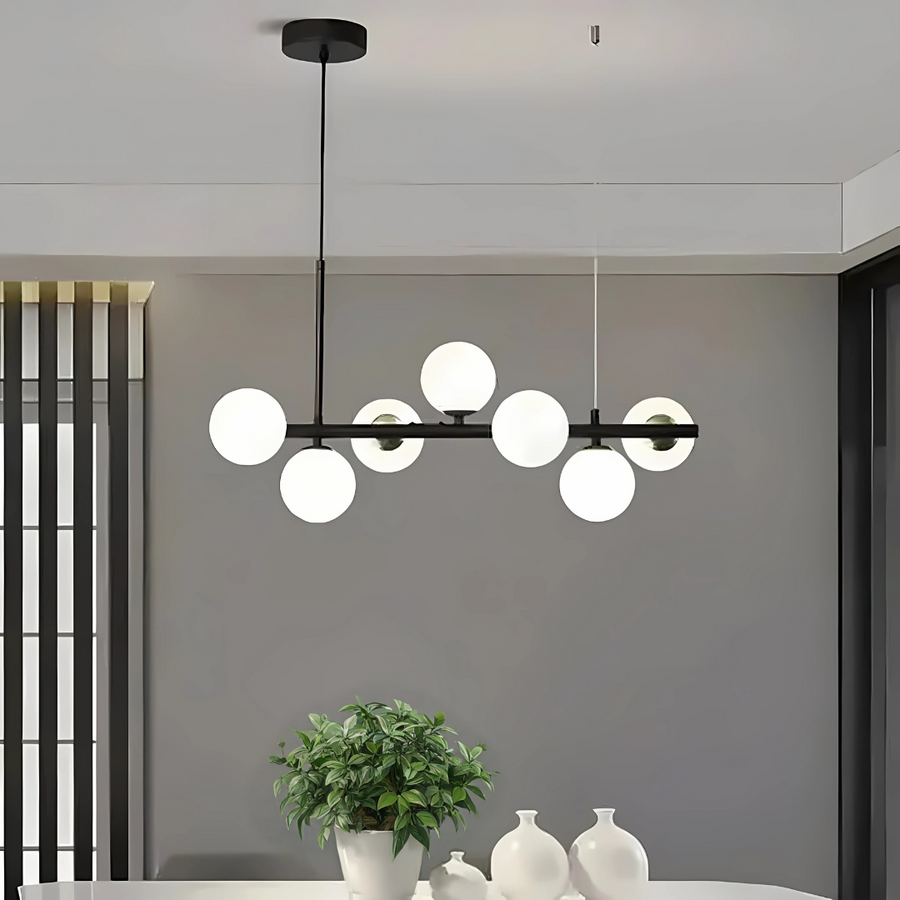 Πολυέλαιος μοντέρνος λαμπτήρας LOFT Pavilion, 7x G9, Μαύρος, Μεταλλικός, Ρυθμιζόμενο ύψος