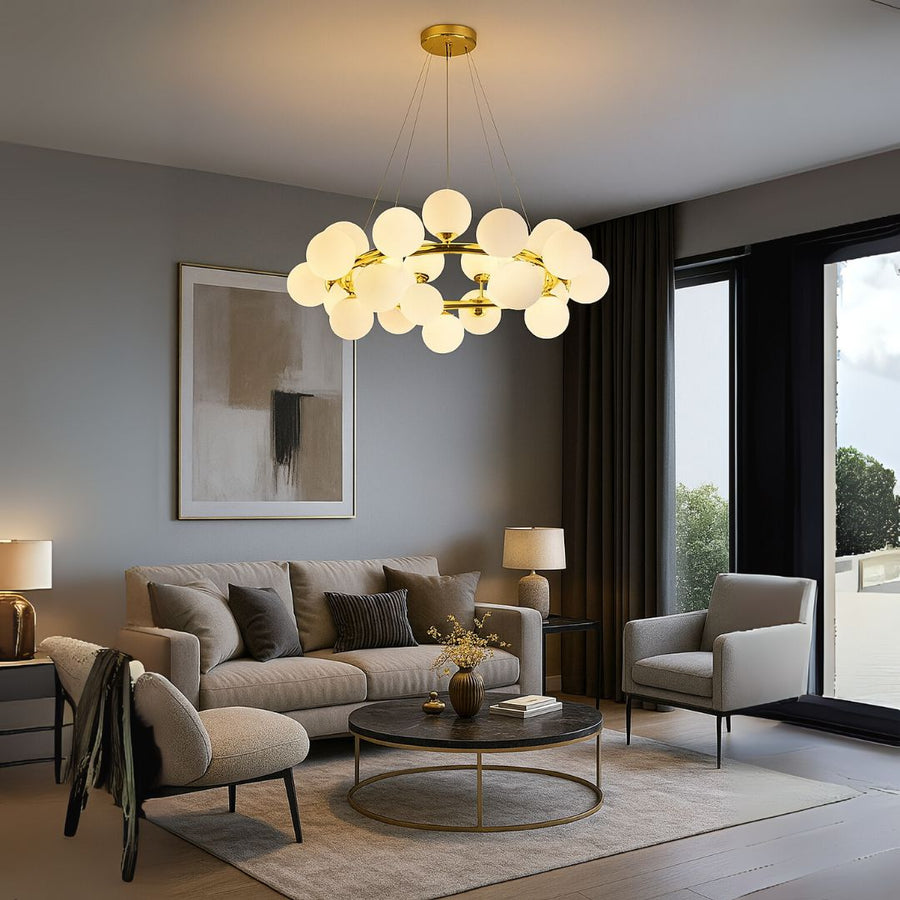 Πολυέλαιος LOFT Chamber, 25x G9, Λευκός Χρυσός, Μέταλλο, Ρυθμιζόμενο ύψος, Μοντέρνο