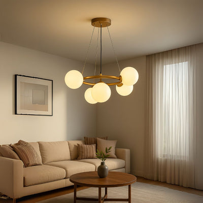 Πολυέλαιος θαλάμου LOFT, 5x G9, Λευκός Χρυσός, Μέταλλο, Ρυθμιζόμενο ύψος, Μοντέρνο