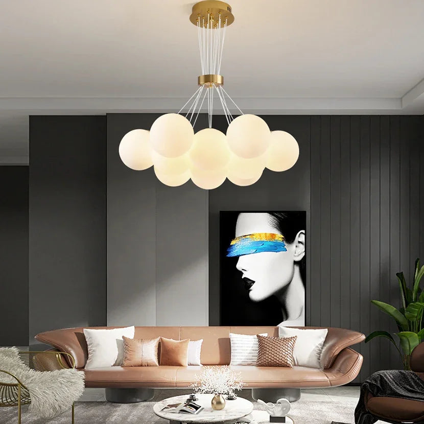 MODERN Πολυέλαιος, Τύπος Εκκρεμές, LOFT Bagliore, Globe, 11xE27, Ρυθμιζόμενο ύψος, Χρυσό