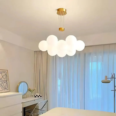 MODERN Πολυέλαιος, Τύπος Εκκρεμές, LOFT Bagliore, Globe, 9xE27, Ρυθμιζόμενο ύψος, Χρυσό