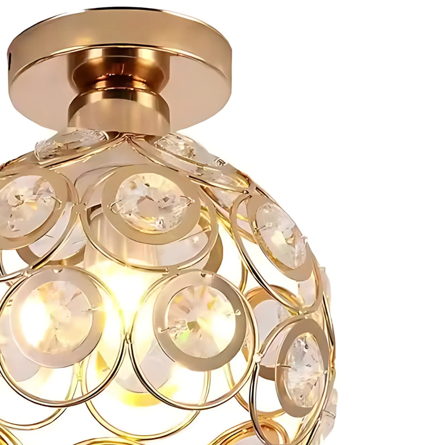 Vera Chandelier, 1*E27, Χρυσό, Μέταλλο και Κρύσταλλο