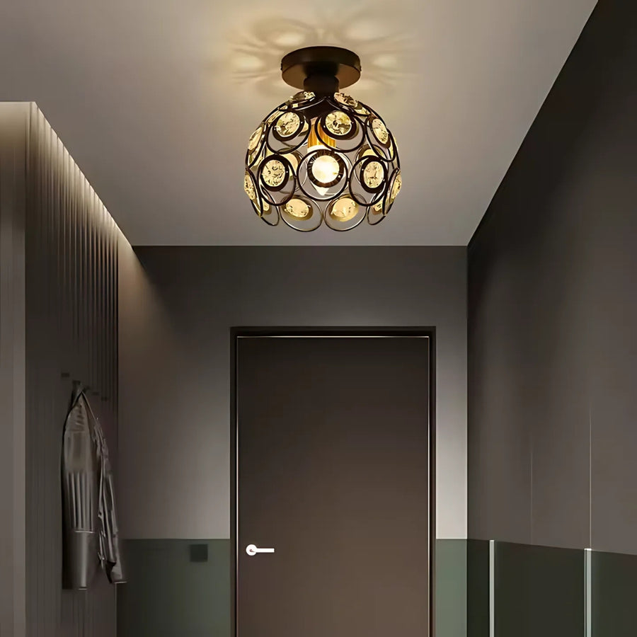 Vera Chandelier, 1*E27, Χρυσό, Μέταλλο και Κρύσταλλο