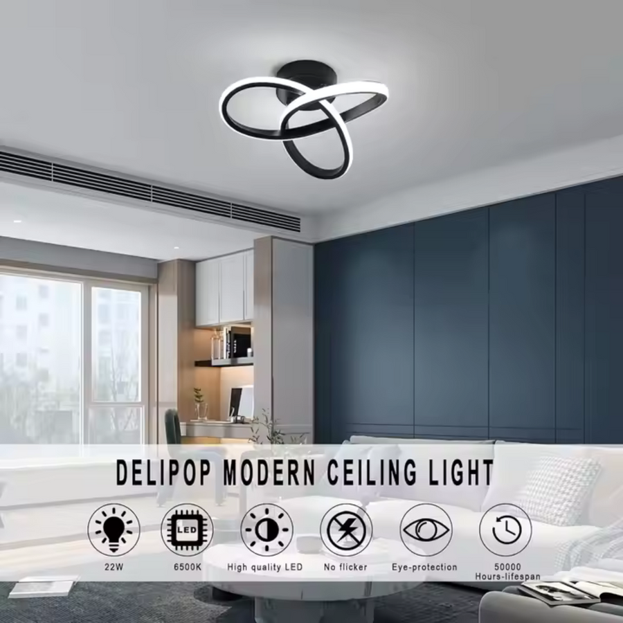Πολυέλαιος LED VERTEX Infinitum 26W, Κρύο/Ζεστό/Ουδέτερο φως, Μαύρο