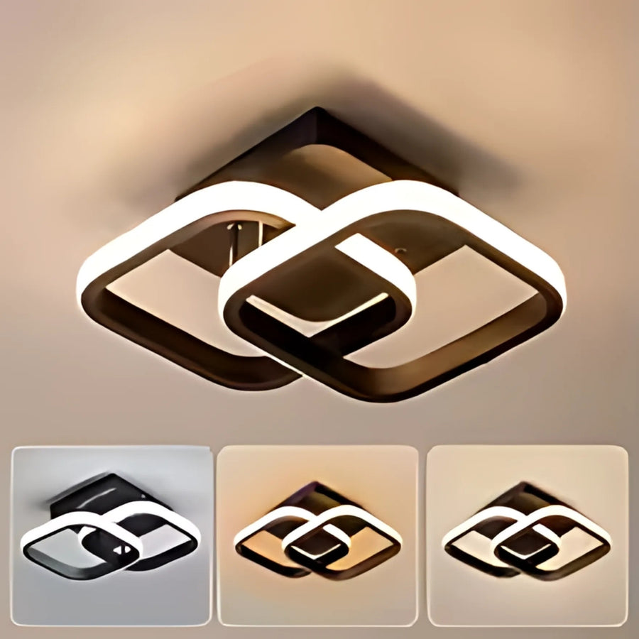 Πολυέλαιος LED VERTEX Matrix Επικαλυπτόμενοι ρόμβοι, Μεταλλικά πλαίσια, 11W, 2 Ρόμβοι, Κρύο/Ζεστό/Ουδέτερο φως, Μαύρο