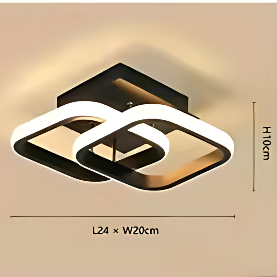 Πολυέλαιος LED VERTEX Matrix Επικαλυπτόμενοι ρόμβοι, Μεταλλικά πλαίσια, 11W, 2 Ρόμβοι, Κρύο/Ζεστό/Ουδέτερο φως, Μαύρο