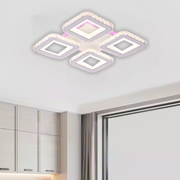 LED LED Leula με τηλεχειριστήριο, 79W, Chrome με λευκό, μέταλλο και κρύσταλλο, Daisy, RGB