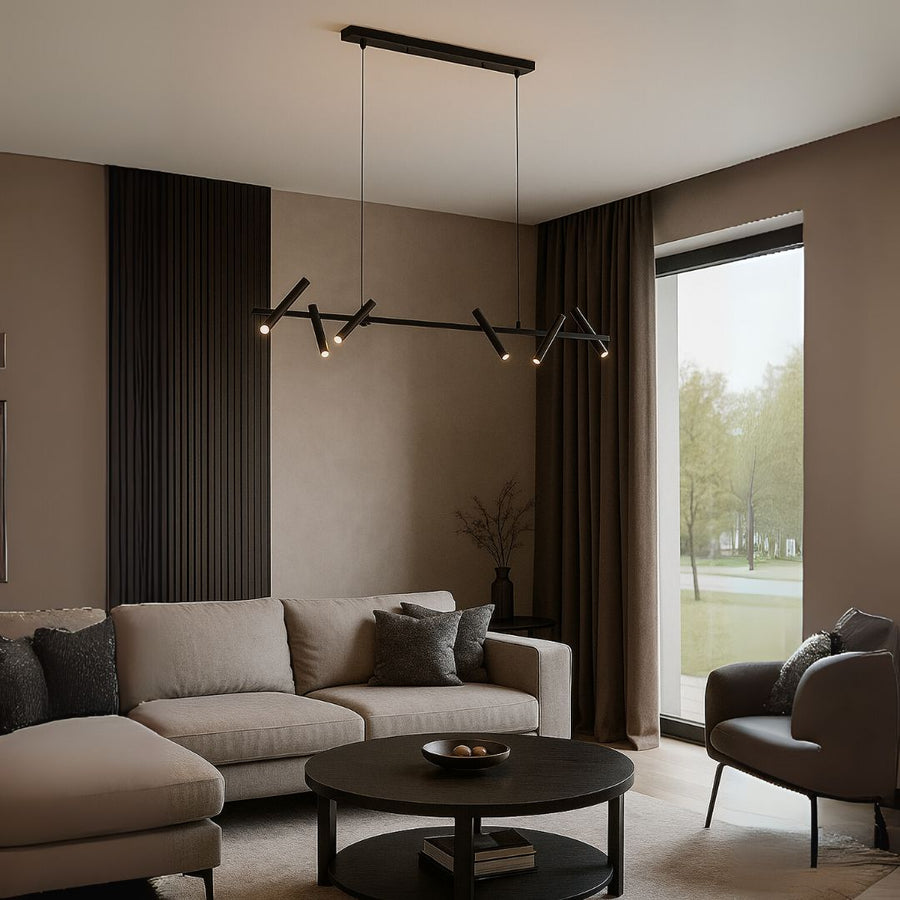 Πολυέλαιος LED με τηλεχειριστήριο Harman, 23W, 6 πηγές, ουδέτερο φως, μαύρο