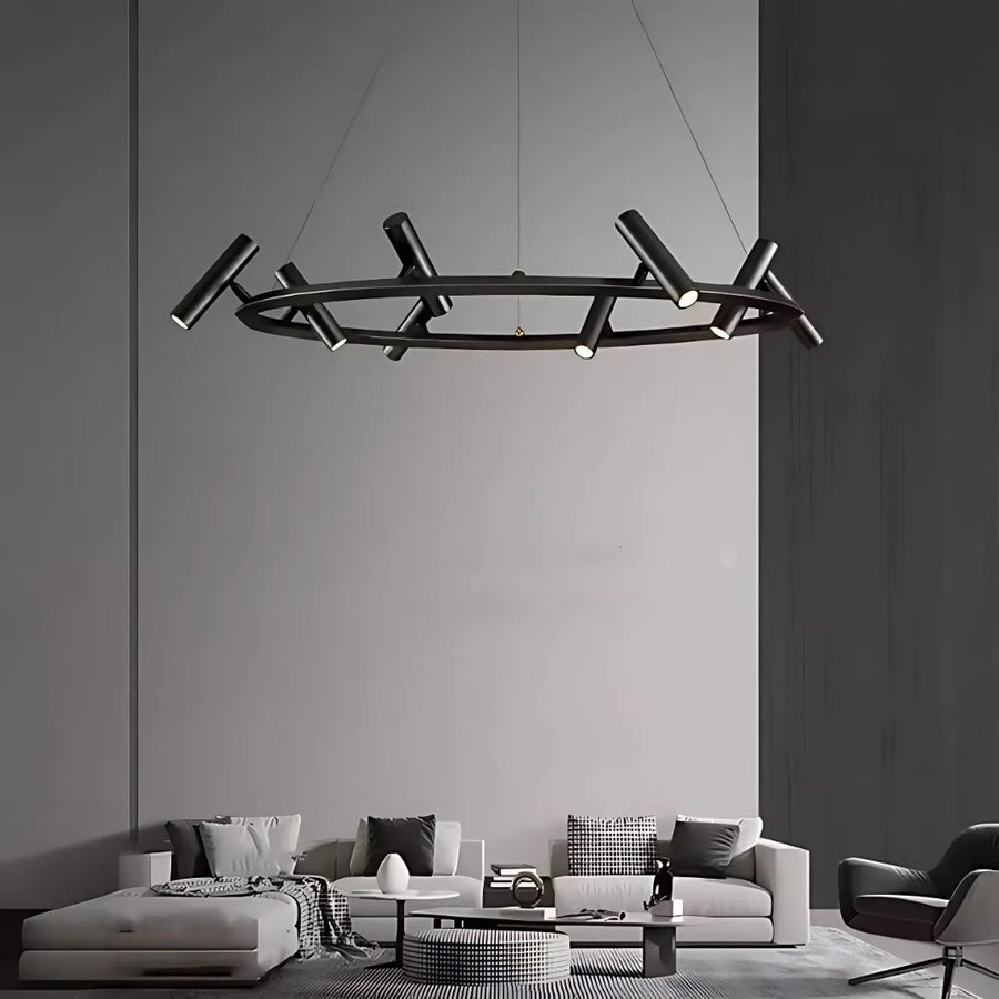 Πολυέλαιος LED με τηλεχειριστήριο Harman, 29W, 8 πηγές, ουδέτερο φως, μαύρο