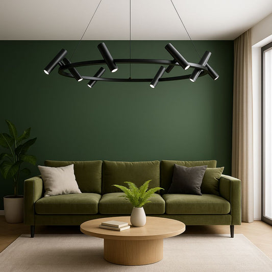 Πολυέλαιος LED με τηλεχειριστήριο Harman, 29W, 8 πηγές, ουδέτερο φως, μαύρο