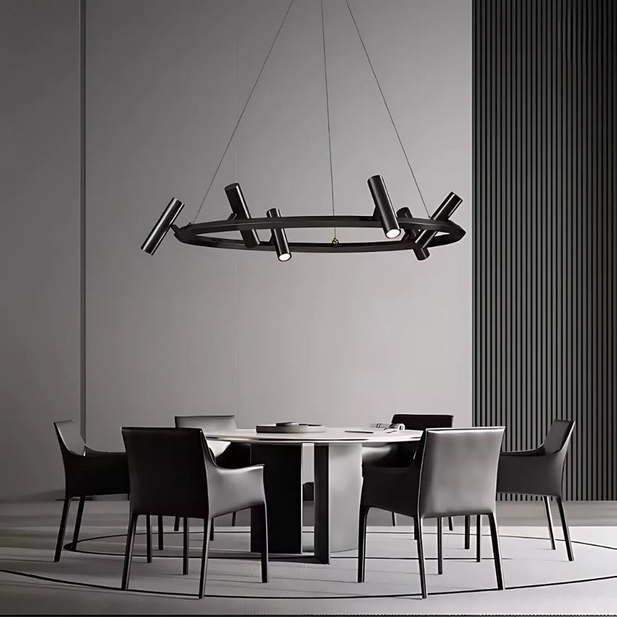 Πολυέλαιος LED με τηλεχειριστήριο Harman, 29W, 8 πηγές, ουδέτερο φως, μαύρο