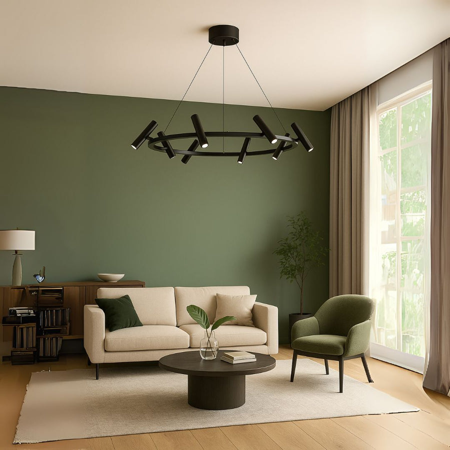 Πολυέλαιος LED με τηλεχειριστήριο Harman, 29W, 8 πηγές, ουδέτερο φως, μαύρο