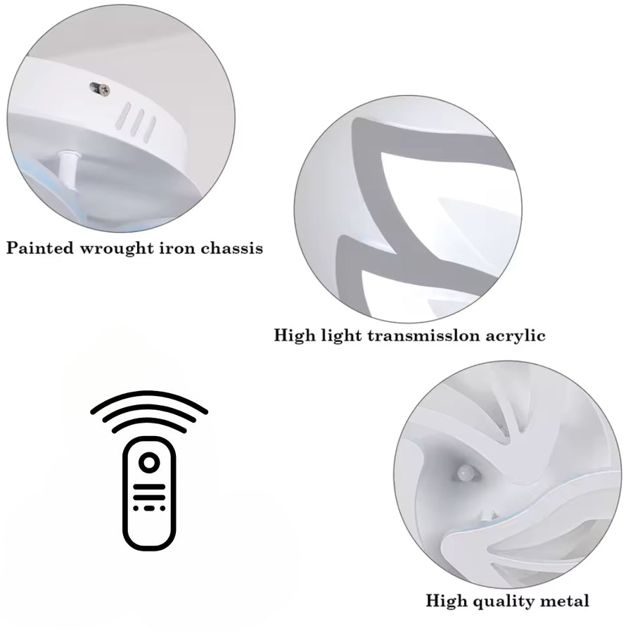 Πολυέλαιος LED με τηλεχειριστήριο LILY 44W, 3 Στοιχεία, Κρύο/Ζεστό/Ουδέτερο φως, Ρυθμιζόμενο, Λευκό