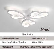 LED Lust με τηλεχειριστήριο Blossom, 43W, 3 πέταλα, κρύο/ζεστό/ουδέτερο φως, ασταθές, λευκό