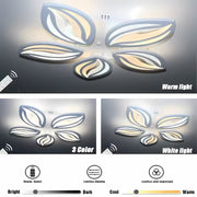 LED πολυέλαιος με τηλεχειριστήριο ορχιδέα, 65W, 5 πέταλα, κρύο/ζεστό/ουδέτερο φως, ασταθές, λευκό