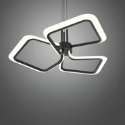 Lustra LED suspendata cu Telecomanda RIMINI 56W, 3 Patrate, lumina Rece/Calda/Neutra, Dimabila, Negru