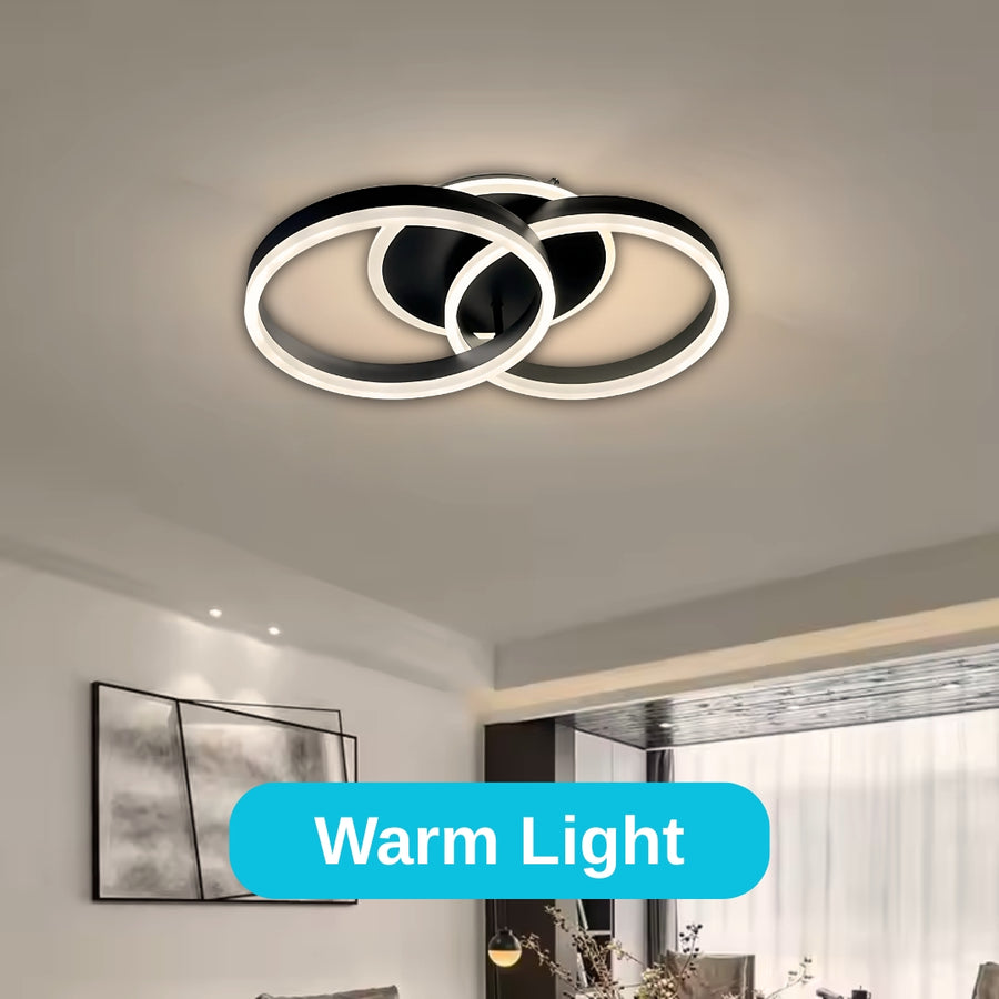 Πολυέλαιος LED με τηλεχειριστήριο RIGA LILITH 55W, 2 κύκλοι, Κρύο/Ζεστό/Ουδέτερο φως, Ρυθμιζόμενο, Μαύρο