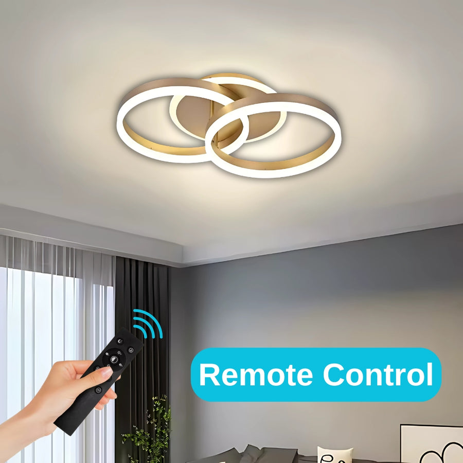 Πολυέλαιος LED με τηλεχειριστήριο DARIO 55W, 2 κύκλοι, κρύο/ζεστό/ουδέτερο φως, ρυθμιζόμενο, χρυσό