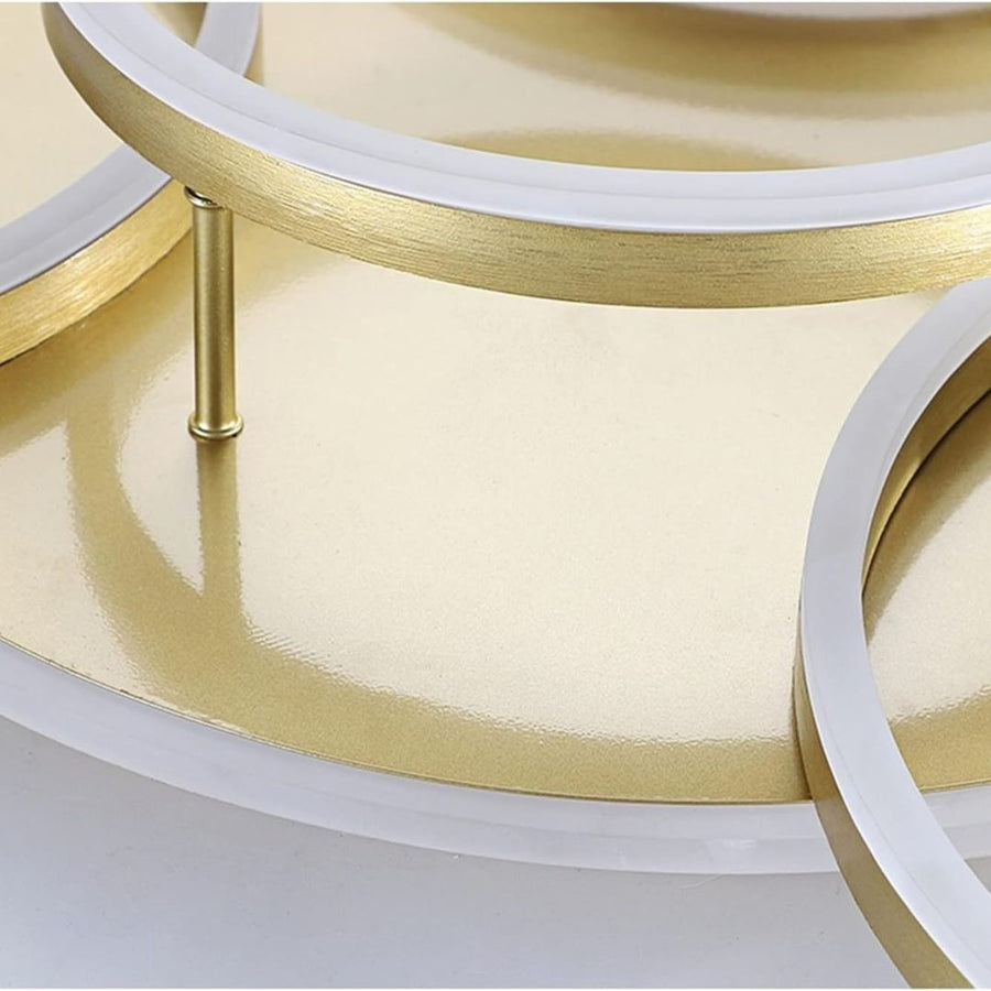 Πολυέλαιος LED με Τηλεχειριστήριο DARIO, 5 κύκλοι, 138W, Θερμό/Ψυχρό/Ουδέτερο φως, Ρυθμιζόμενο, Χρυσό