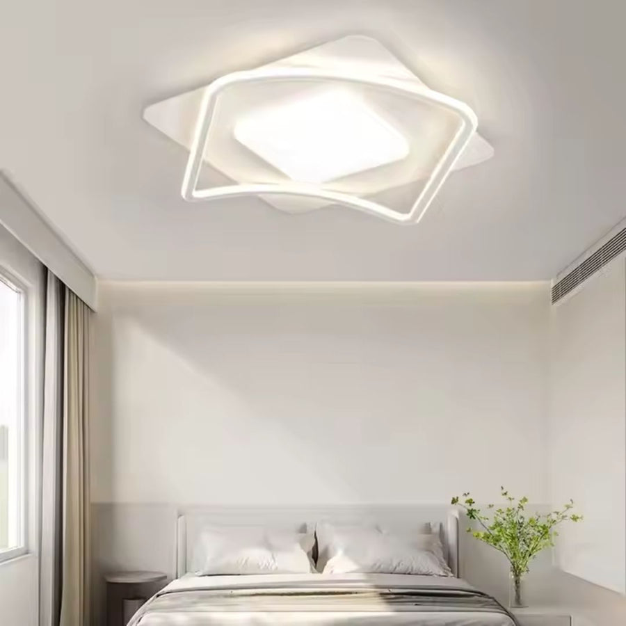 Πολυέλαιος LED με τηλεχειριστήριο MODERNO 106W, 2 Τετράγωνα, Κρύο/Ζεστό/Ουδέτερο φως, Ρυθμιζόμενο, Λευκό
