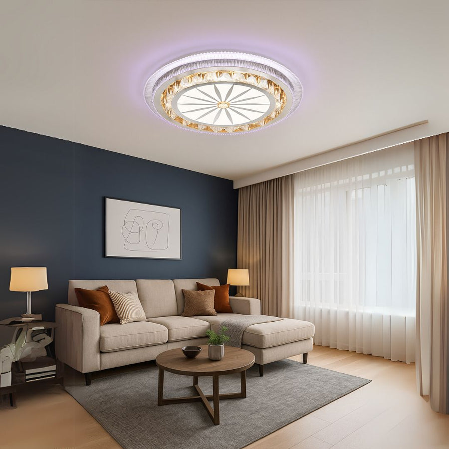 Πολυέλαιος LED με τηλεχειριστήριο DAVIDE RGB 70W, Μπλε/Ψυχρό/Ζεστό φως, Ρυθμιζόμενο, Λευκό