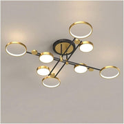 Lustra LED cu Telecomnda MARIA, 8 Elemente, 63W, Lumina Calda/Rece/Neutra, Dimabila, Auriu