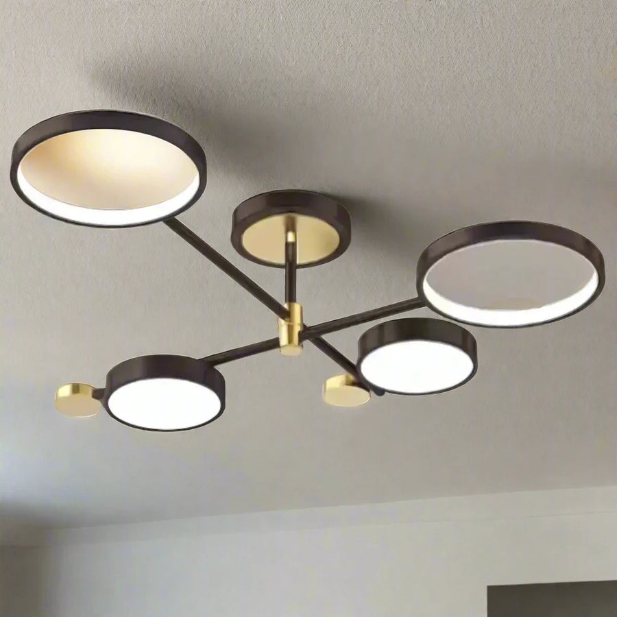 Πολυέλαιος LED με Τηλεχειριστήριο MARIA, 45W, 4 Στοιχείων, Θερμό/Ψυχρό/Ουδέτερο φως, Ρυθμιζόμενο, Μαύρο