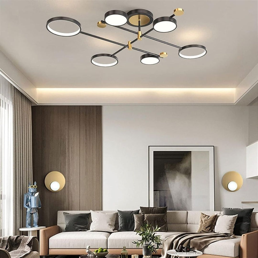 Πολυέλαιος LED με Τηλεχειριστήριο MARIA, 63W, 6 Στοιχείων, Θερμό/Ψυχρό/Ουδέτερο φως, Ρυθμιζόμενο, Μαύρο