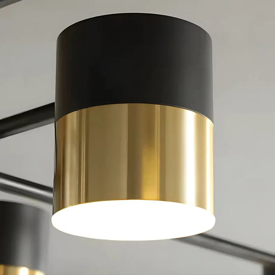 Πολυέλαιος LED με Τηλεχειριστήριο MARIO, 56W, 8 Στοιχεία, Κρύο/Ζεστό/Ουδέτερο φως, Ρυθμιζόμενο, Μαύρο/Χρυσό