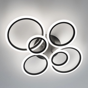 LED πολυέλαιος με τηλεχειριστήριο, Betty, 6 κύκλοι, 82W, κρύο/ζεστό/ουδέτερο φως, ασταθές, μαύρο