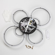 LED πολυέλαιος με τηλεχειριστήριο, Betty, 6 κύκλοι, 82W, κρύο/ζεστό/ουδέτερο φως, ασταθές, μαύρο