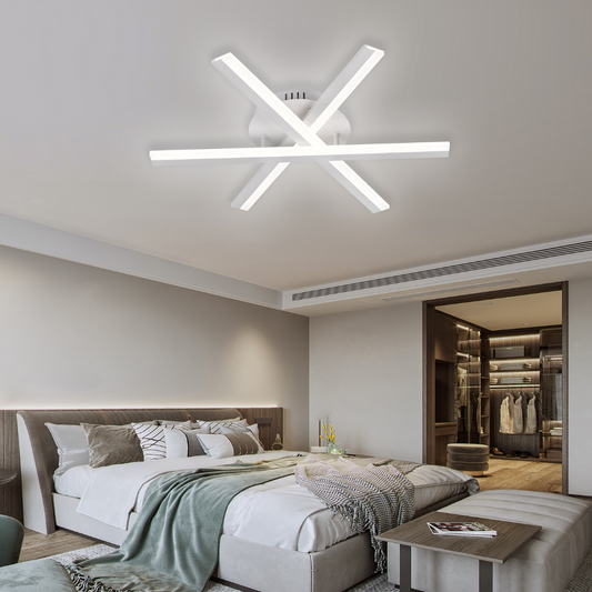 Πολυέλαιος LED με τηλεχειριστήριο ZOE, 40W, Κρύο/Ζεστό/Ουδέτερο φως, Ρυθμιζόμενο, Λευκό