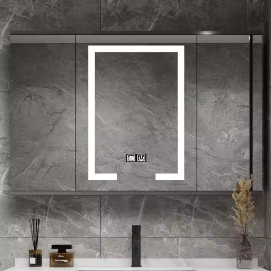 Σετ Έπιπλα Μπάνιου SANTORINI, 80x50cm, 2 τεμάχια, γκρι και λευκό