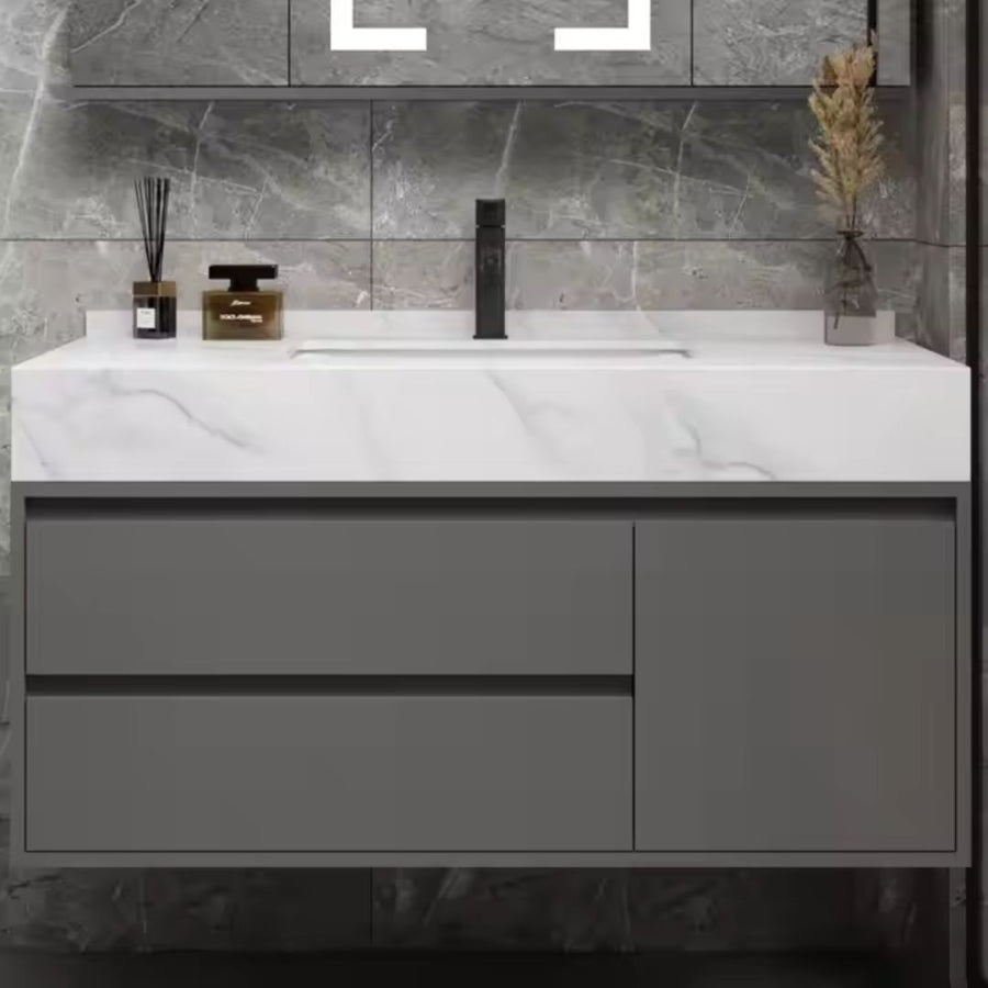 Σετ Έπιπλα Μπάνιου SANTORINI, 80x50cm, 2 τεμάχια, γκρι και λευκό