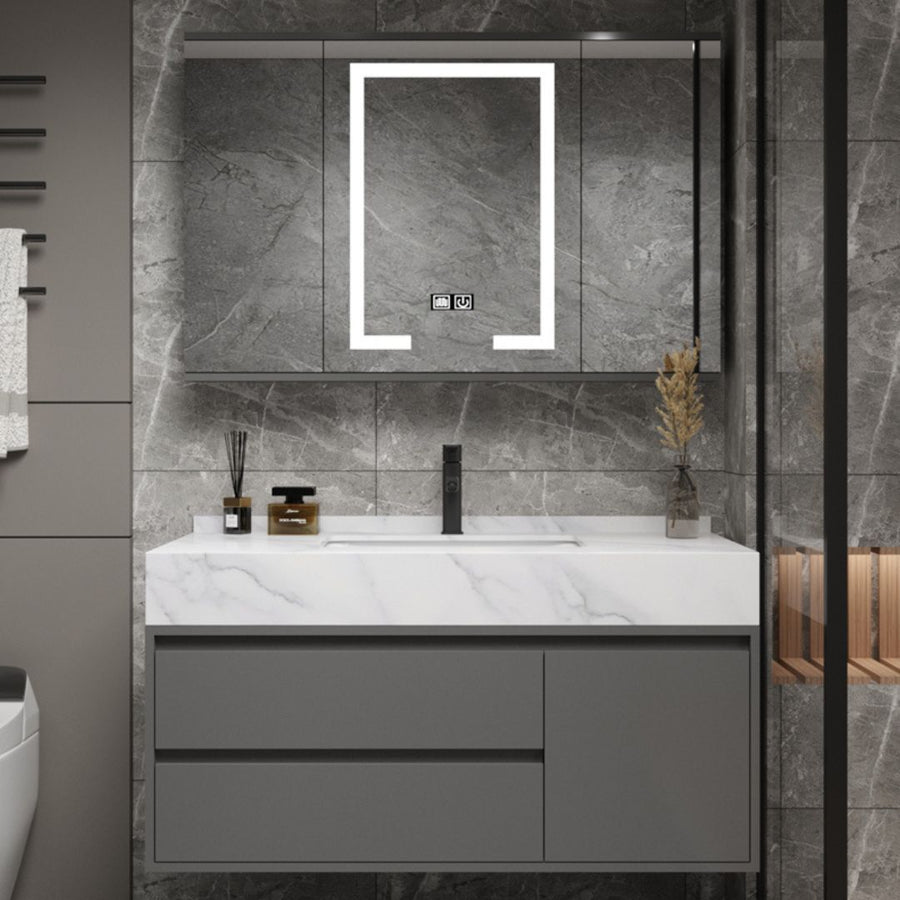 Σετ Έπιπλα Μπάνιου SANTORINI, 80x50cm, 2 τεμάχια, γκρι και λευκό