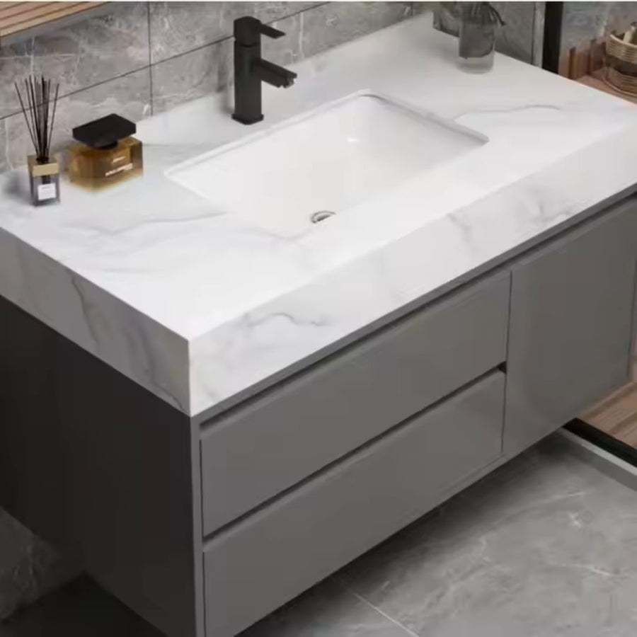 Σετ Έπιπλα Μπάνιου SANTORINI, 80x50cm, 2 τεμάχια, γκρι και λευκό