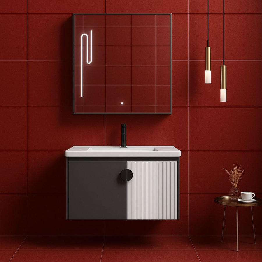 Σετ Έπιπλα Μπάνιου MYKONOS, 60x40cm, 2 τεμάχια, γκρι και λευκό