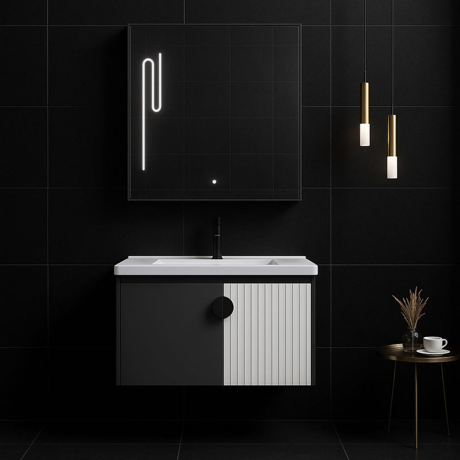 Σετ Έπιπλα Μπάνιου MYKONOS, 60x40cm, 2 τεμάχια, γκρι και λευκό