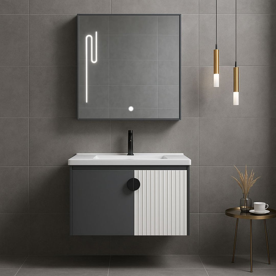 Σετ Έπιπλα Μπάνιου MYKONOS, 60x40cm, 2 τεμάχια, γκρι και λευκό