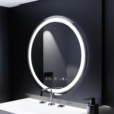 LED Στρογγυλός καθρέφτης, 70cm, Celeste MotionGlow Marcello, Σύστημα Demister, Ρολόι & Θερμόμετρο, Ρυθμιζόμενο
