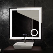 Ορθογώνιος καθρέφτης LED, 80x80cm, Souverain MotionGlow Marcello, Σύστημα Demister, Ρολόι & Θερμόμετρο, Καλλυντικό Μεγεθυντικός φακός, Dimable